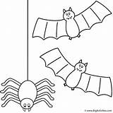 Coloring Spider Halloween Bats Pages Bat Printable Spiders Print Animals Color Hanging Kids Clipart Happy Activities Scary Fairy Do Library sketch template
