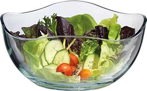 Large Clear Glass Wavy Salad Bowl Mixing Bowl All
