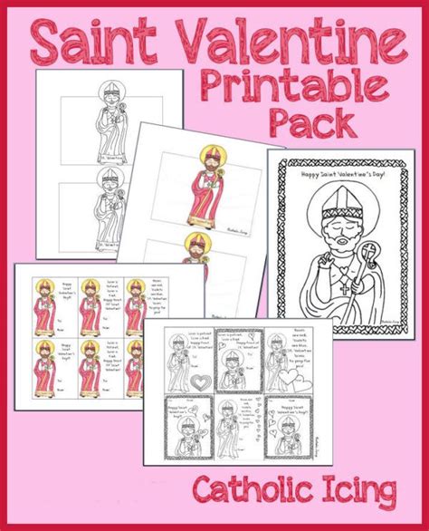 saint valentines day  catholic kids printable pack catholic