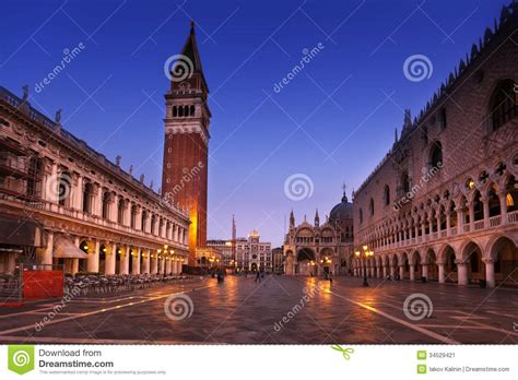 San Marco Square After Sunset Venice Stock Image Image