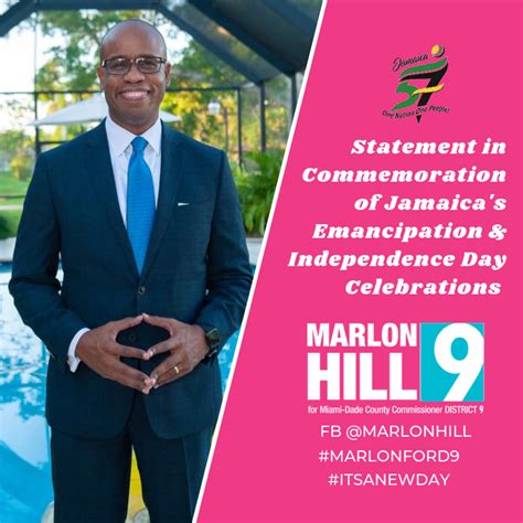 Marlon A Hill Statement In Commemoration Of Jamaica’s Emancipation