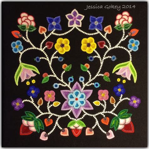 latest piece measure      beaded ojibwe floral