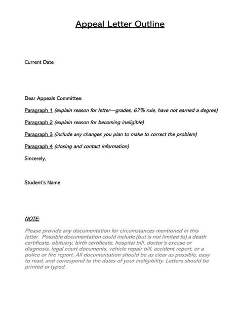 write format  appeal letter  examples