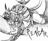 Rengar Deviantart Fan Drawings Drawing Draw Legends League sketch template