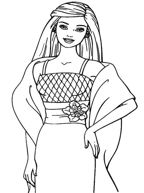 style dress barbie doll coloring pages coloring sky barbie coloring