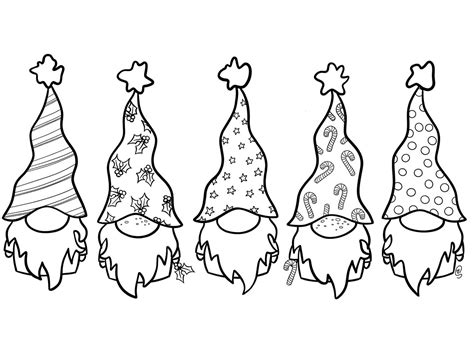gnome coloring pages pictures  printable christmas coloring