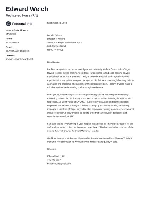 nursing cover letter examples ready   templates