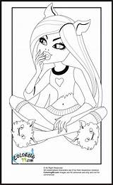 Monster High Wolf Clawdeen Coloring Pages Easy Speaking Loyal Costume Pro sketch template