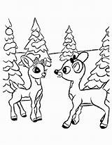 Coloring Reindeer Pages Santa His Rudolph Printable Color Print sketch template