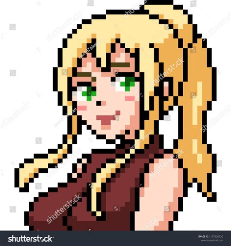 Vector Pixel Art Anime Girl Isolated 库存矢量图（免版税）1107505730 Shutterstock
