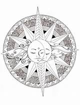 Mandala Moon Pages Coloring Sun Printable Colouring Spiritual Mandalas Color Peace Adult Adults Luna Sol Print Google Pt Books Getdrawings sketch template