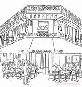 Kolorowanki Bistrot Parisien Coloriages Ausdrucken Dzieci Adultes Kneipe Terrasse Parisian Café Adulte Erwachsene Malvorlagen Imprimer Restauracja Restauracje Eiffel Dessins Des sketch template