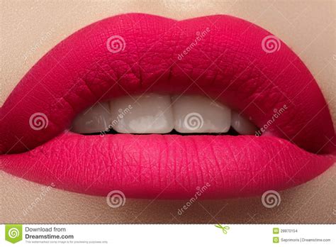 cosmetics beautiful fashion bright pink lips mat make up