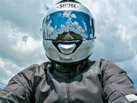 mirrored helmet visor bikermetric