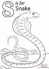 Coloring Snake Letter Pages Printable Drawing sketch template