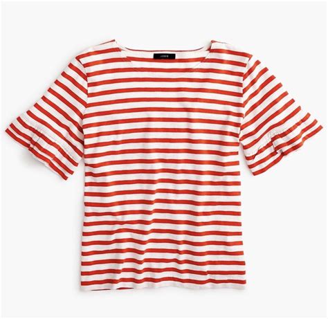 jcrew striped ruffle tee striped tee shirts womens shirts  shirts  women