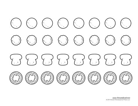 blank pizza template printable pizza craft  kids tims printables