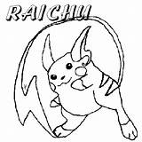 Raichu Coloring Tail Long Color sketch template