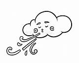 Vento Wolke Vent Coloriage Cloud Nuage Nuvola Wolk Malbuch Livre Windy Boek Kleurende Karikaturillustration Illustrazioni sketch template