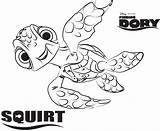 Squirt Finding Nemo Turtle Coloring Drawing Sea Dory Getdrawings sketch template