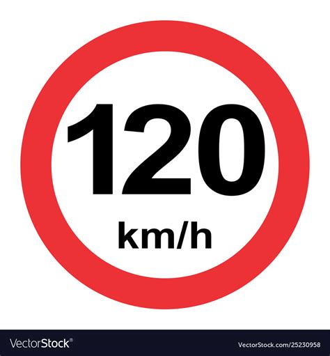 speed limit  kmh traffic sign royalty  vector image