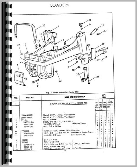 ford  industrial loader attachment parts manual