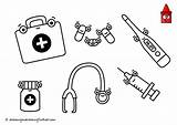 Doctor Drawing Kit Coloring Kids Medical Set Tools Pages Printable Kits Student Gift Paintingvalley sketch template