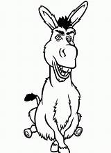 Donkey Shrek Coloringhome Widely Smiles sketch template