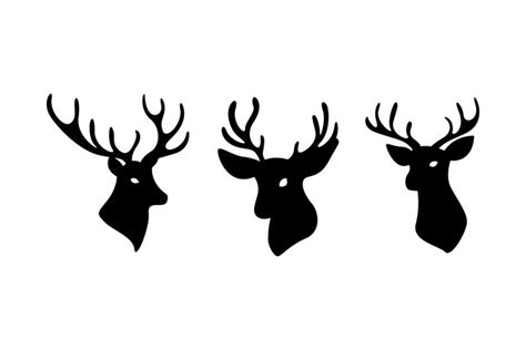 reindeer head silhouettes