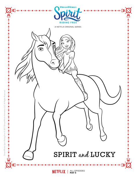 spirit riding  spirit  lucky coloring page mama likes