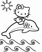 Coloring Kitty Hello Drawing Pages Popular Dolphins sketch template