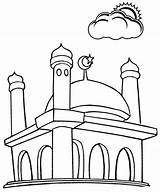 Mewarnai Hitam Islamic Masjid Ketupat Coloringpagesfortoddlers Buku Raya Idul Fitri Hari Lebaran sketch template