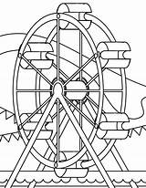 Coloring Ferris Wheel Pages Park Amusement Fair Carnival Drawing Rides Simple State Kids Clipart Cartoon Sheets Fun Print Handipoints Circus sketch template