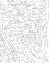 Scream Munch sketch template