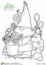 Coloriage Coloring Pages Nain Jardin Jardinage Christmas Le Gnome Garden Printable Gnomes Mandala Stamps Book Hugolescargot Kids sketch template