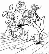 Pooh Winnie Coloring Pages Friends Printable Colouring Classic Tigger Eeyore Roo Print Disney Clipart Kanga Rabbit Color Kids Popular Library sketch template
