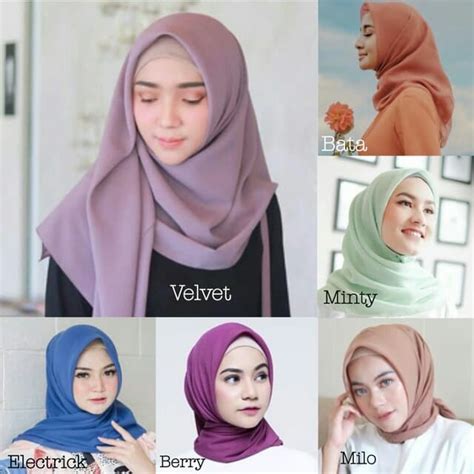 jual bella square hijab jilbab kerudung bella premium double hycon