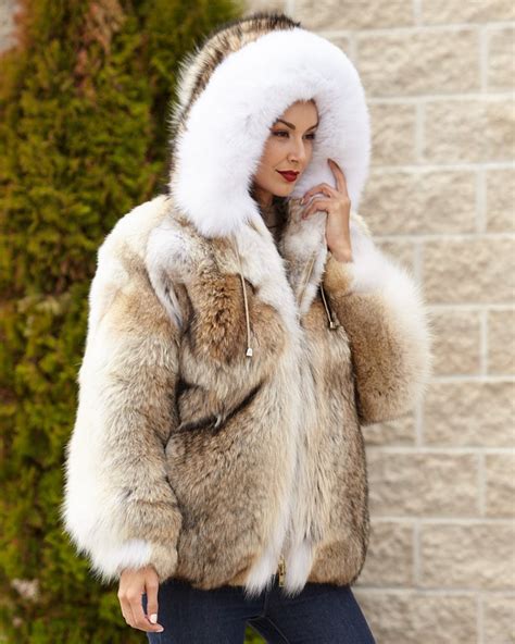 abby coyote fur parka coat  hood  women furhatworldcom