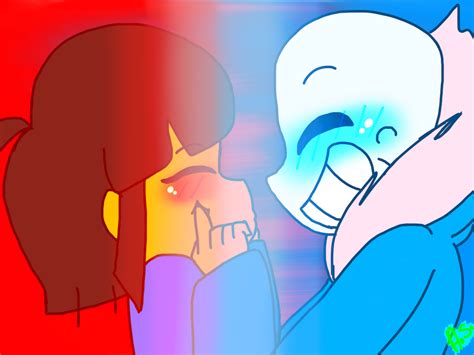 Sans X Frisk Cute By Ashleighartisrt On Deviantart