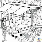 Coloring Pages Thomas Truck Halloween Printable Train Tank Engine Tonka Station Garbage Kids Drawing Toy Tunnel Color Friends Clipart Railway sketch template