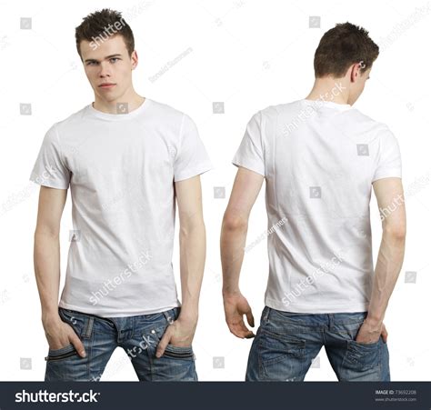 young male blank white tshirt front stock photo  shutterstock