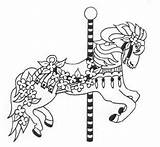 Carousel Horse Horses Coloring Pages Sample Punch Color Punches Ins Cluster Birch Catagory Leaf Corner Tiny Flower Under Use Choose sketch template
