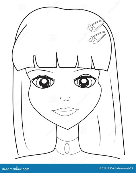 girl  face coloring page stock illustration illustration  abstract