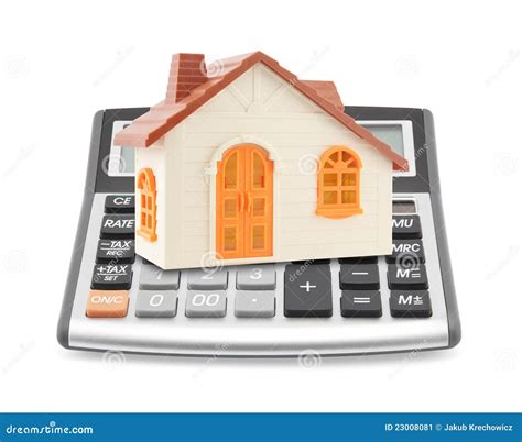 huis op calculator stock afbeelding image  kleur berekening