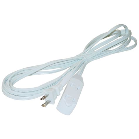 ft indoor  prong unpolarized power extension cord white