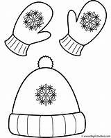 Hat Winter Kids Coloring Mittens Hats Crafts Pages Choose Board Preschool Clothing Craft sketch template