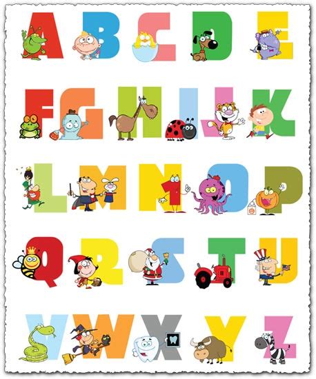 baby alphabet letters  animals vector