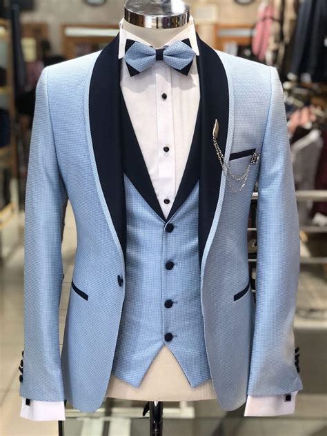 slim fit tuxedo suit blue brabion