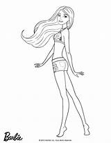 Barbie Coloring Pages Printable Kids Beach Mermaid Värityskuvia Merliah Cartoon Princess sketch template