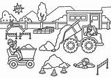 Baustelle Bagger Ausmalen Ausmalbild Traktor Ausmalbilderkostenlos sketch template